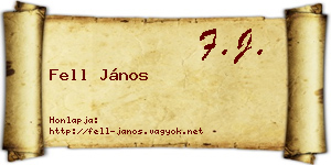 Fell János névjegykártya